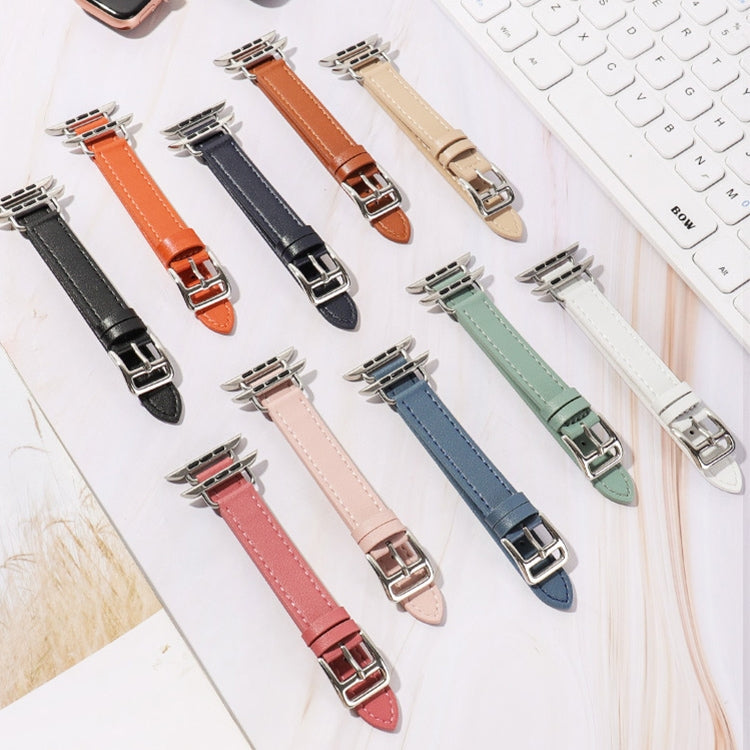 Cinturino in pelle di vacchetta da 14 mm per la serie Apple Watch, 7 41mm/6&SE&5&4 40mm/3&2&1 38mm, 7 45mm/6&SE&5&4 44mm/3&2&1 42mm