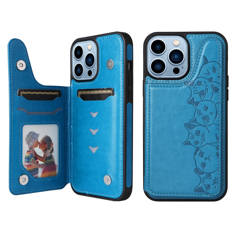 Custodia antiurto con motivo sei gatti per iPhone 13 Pro Max