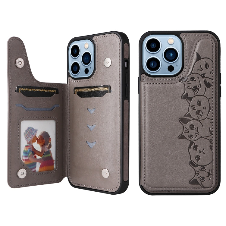 Custodia antiurto con motivo sei gatti per iPhone 13 Pro Max