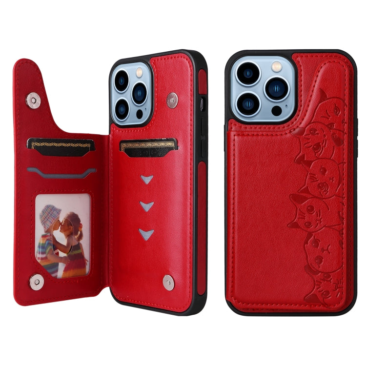 Custodia antiurto con motivo sei gatti per iPhone 13 Pro Max