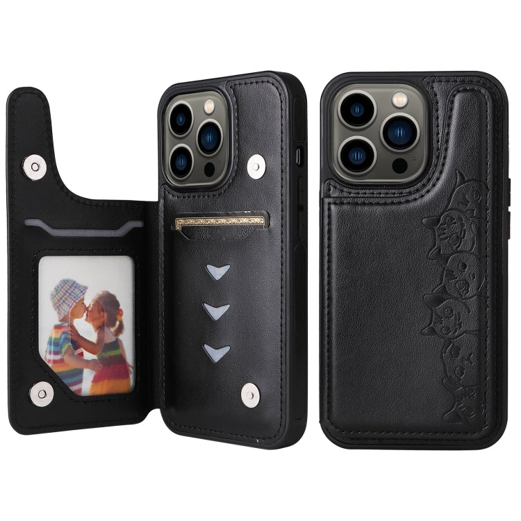 Custodia antiurto con motivo sei gatti per iPhone 13 Pro Max