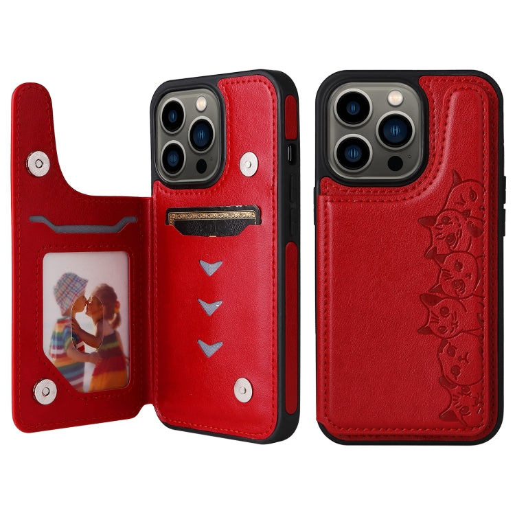 Custodia antiurto con motivo sei gatti per iPhone 13 Pro Max