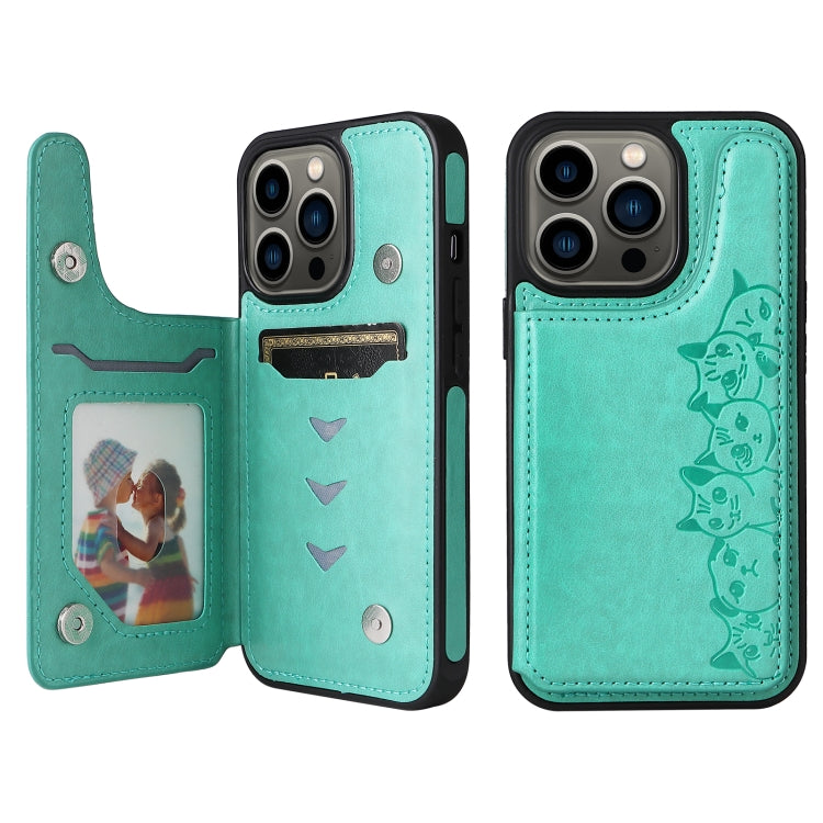 Custodia antiurto con motivo sei gatti per iPhone 13 Pro Max