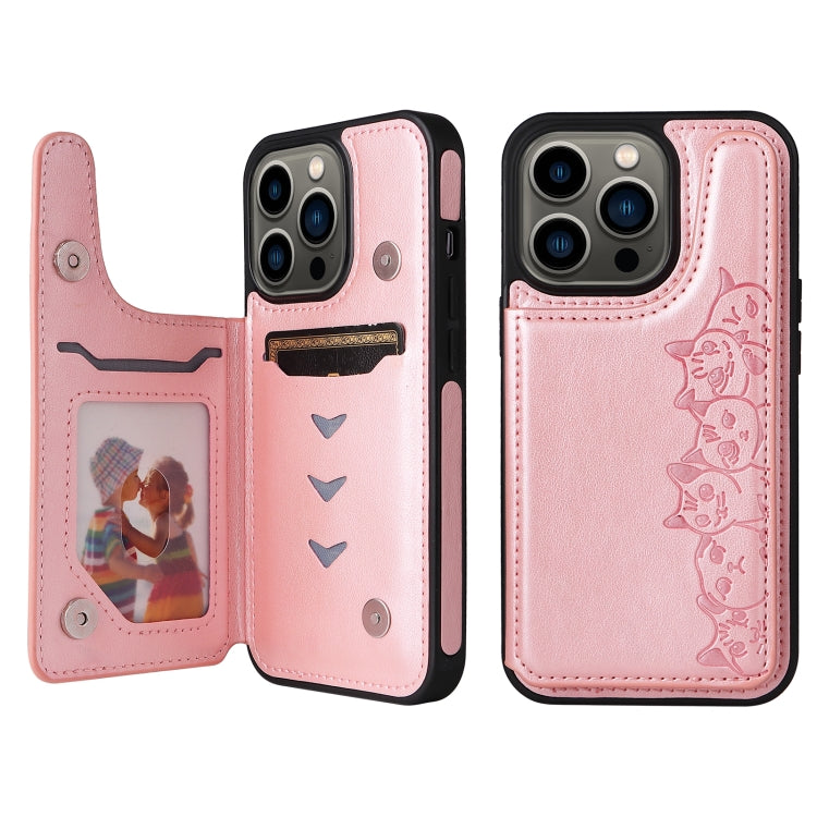 Custodia antiurto con motivo sei gatti per iPhone 13 Pro Max