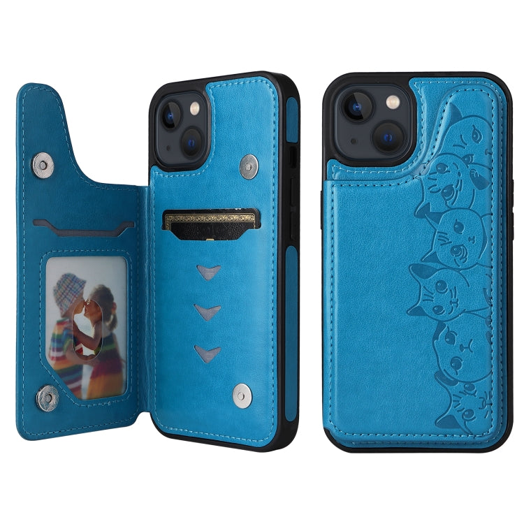 Custodia antiurto con motivo sei gatti per iPhone 13 Pro Max
