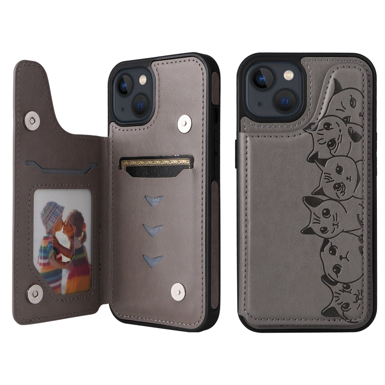 Custodia antiurto con motivo sei gatti per iPhone 13 Pro Max