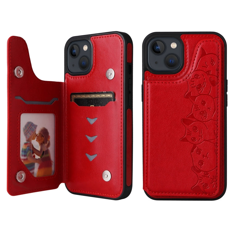 Custodia antiurto con motivo sei gatti per iPhone 13 Pro Max