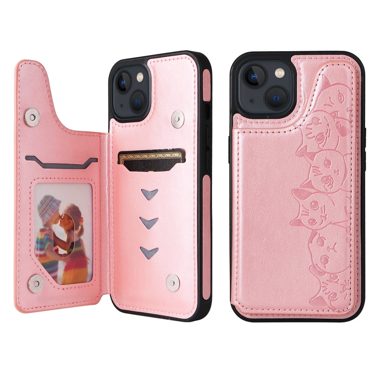 Custodia antiurto con motivo sei gatti per iPhone 13 Pro Max