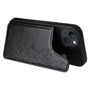 Custodia per telefono antiurto con motivo a goffratura a sei gatti, For iPhone 13 mini