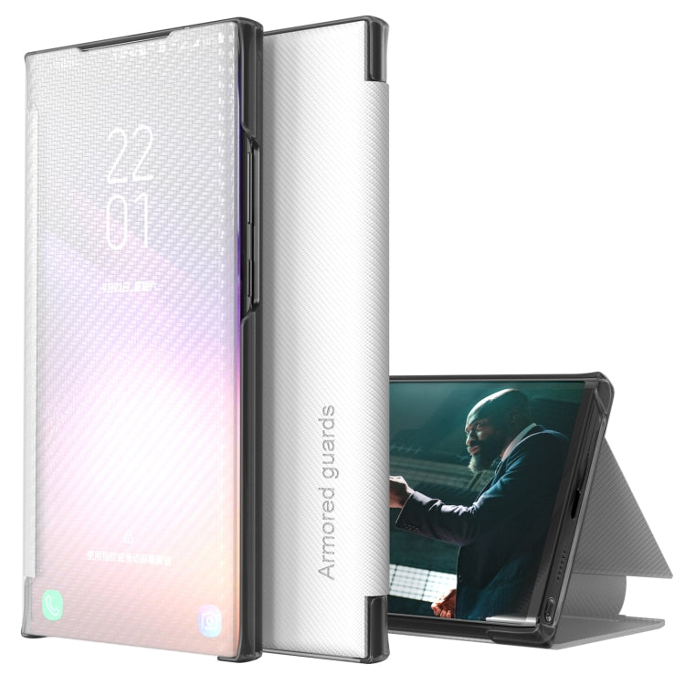 Custodia per telefono in pelle View Time in fibra di carbonio, For Samsung Galaxy S22 5G, For Samsung Galaxy S22+ 5G, For Samsung Galaxy S22 Ultra 5G, For Xiaomi Redmi Note 11 5G, For Xiaomi Redmi Note 11 Pro 5G