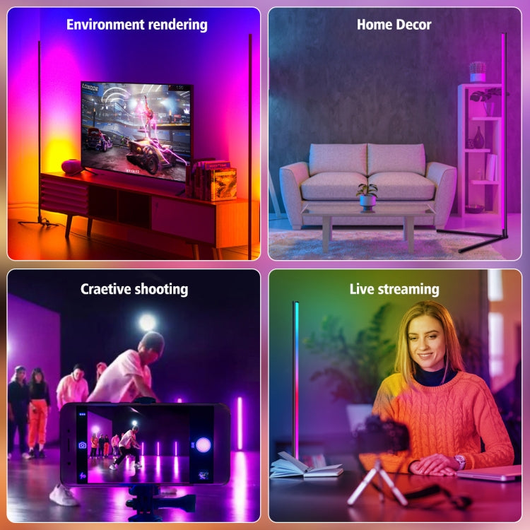 Lampada da terra LED Symphony RGB Atmosphere con telecomando, 1.2m, 1.6m