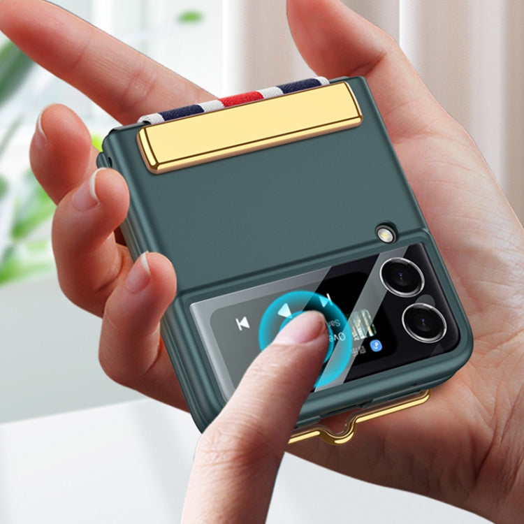 GKK Ultra-sottile custodia a libro per telefono con copertura completa con cinturino colorato, For Samsung Galaxy Z Flip3 5G