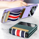 GKK Ultra-sottile custodia a libro per telefono con copertura completa con cinturino colorato, For Samsung Galaxy Z Flip3 5G