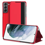 Custodia per telefono in pelle con vista sulla finestra, For Xiaomi Redmi Note 11 Pro, For Xiaomi Redmi Note 11, For Samsung Galaxy S22 Ultra 5G, For Samsung Galaxy S22+ 5G, For Samsung Galaxy S22 5G