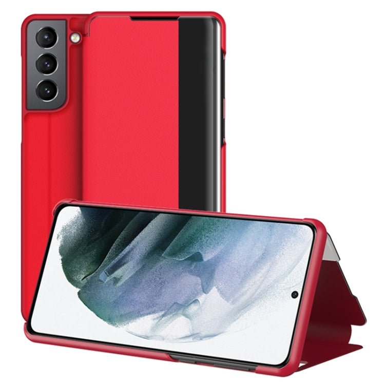 Custodia per telefono in pelle con vista sulla finestra, For Xiaomi Redmi Note 11 Pro, For Xiaomi Redmi Note 11, For Samsung Galaxy S22 Ultra 5G, For Samsung Galaxy S22+ 5G, For Samsung Galaxy S22 5G