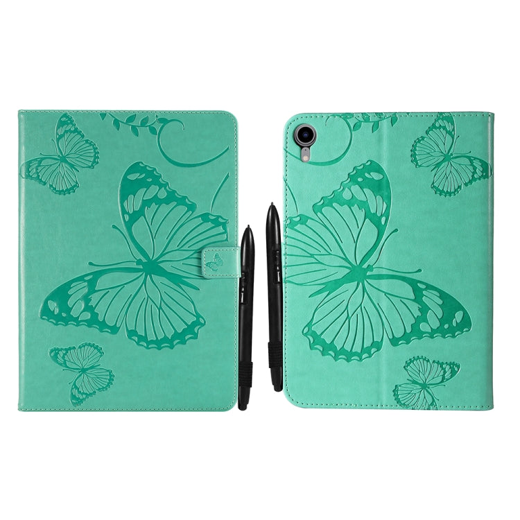 Custodia per tablet in pelle a vibrazione orizzontale con motivo a farfalla con stampa pressata, For iPad mini 6