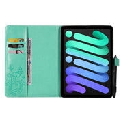 Custodia per tablet in pelle a vibrazione orizzontale con motivo a farfalla con stampa pressata, For iPad mini 6