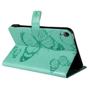 Custodia per tablet in pelle a vibrazione orizzontale con motivo a farfalla con stampa pressata, For iPad mini 6