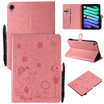 Custodia tablet in pelle a ribalta con motivo Cat Bee per iPad mi