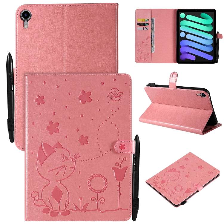 Custodia tablet in pelle a ribalta con motivo Cat Bee per iPad mi