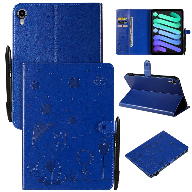 Custodia tablet in pelle a ribalta con motivo Cat Bee per iPad mi