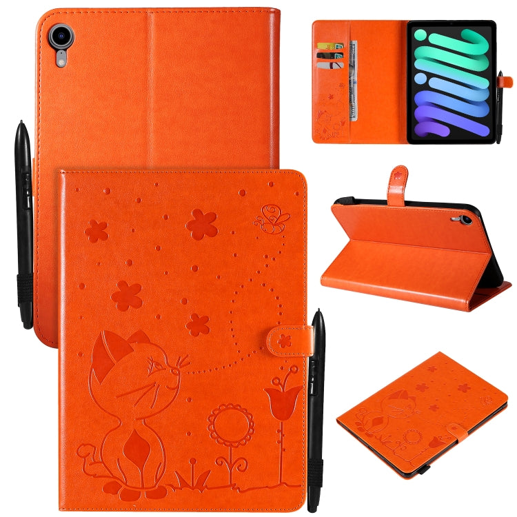 Custodia tablet in pelle a ribalta con motivo Cat Bee per iPad mi