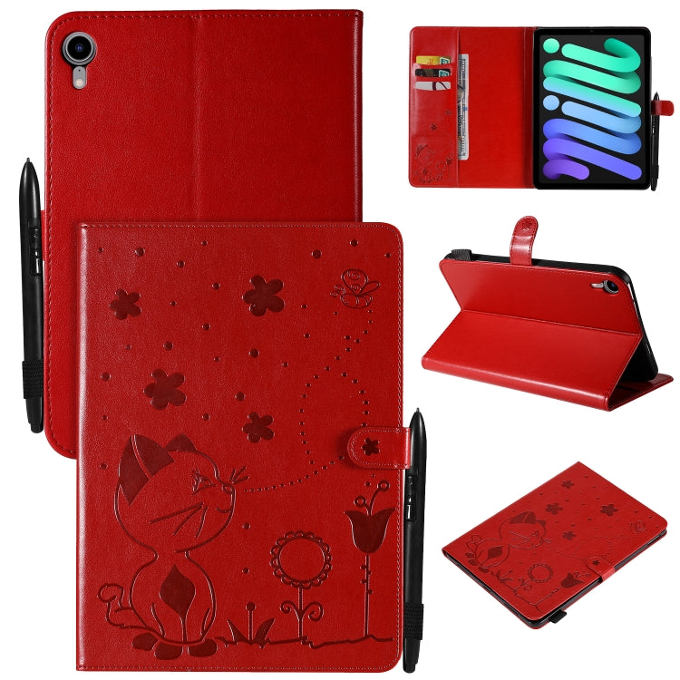 Custodia tablet in pelle a ribalta con motivo Cat Bee per iPad mi