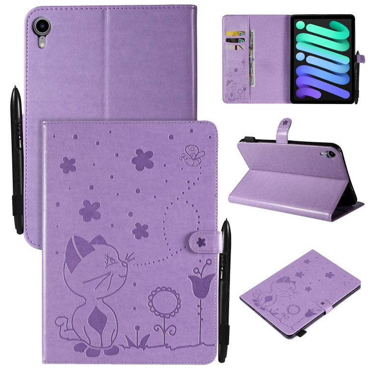 Custodia tablet in pelle a ribalta con motivo Cat Bee per iPad mi