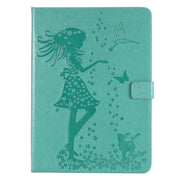 Custodia per tablet in pelle flip orizzontale con motivo donna e gatto con stampa pressata, For iPad mini 6