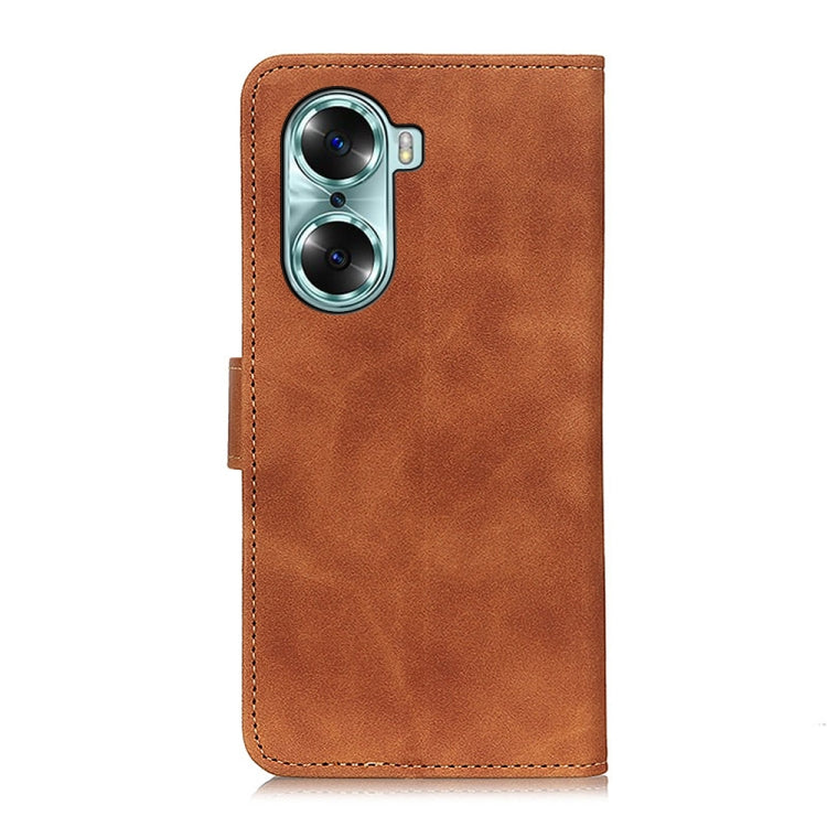 KHAZNEH Custodia per cellulare in pelle con vibrazione orizzontale a trama retrò, For Huawei Honor 60, For Huawei Honor 60 Pro