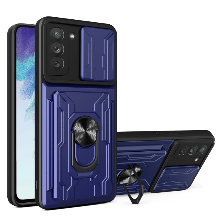 Custodia per telefono con custodia per fotocamera con slot per schede e supporto, For Samsung Galaxy S21 FE 5G