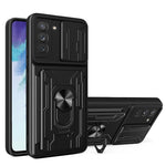 Custodia per telefono con custodia per fotocamera con slot per schede e supporto, For Samsung Galaxy S21 FE 5G
