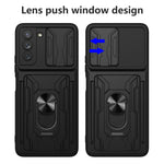 Custodia per telefono con custodia per fotocamera con slot per schede e supporto, For Samsung Galaxy S21 FE 5G