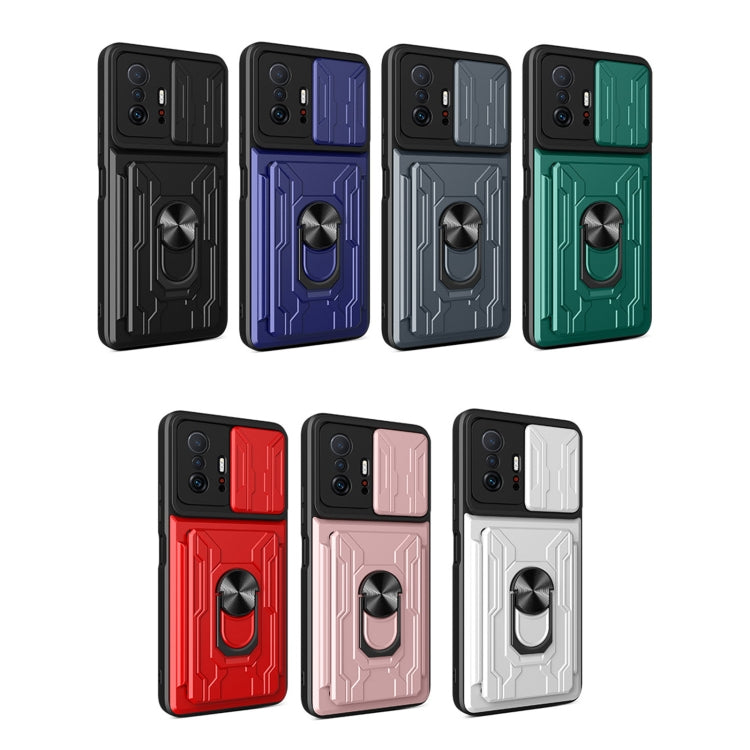 Custodia per telefono con custodia per fotocamera con slot per schede e supporto, For Xiaomi 11T, For Xiaomi Redmi Note 10 Pro, For Xiaomi Redmi 10
