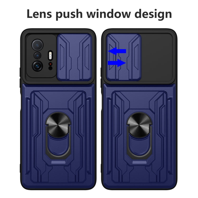 Custodia per telefono con custodia per fotocamera con slot per schede e supporto, For Xiaomi 11T, For Xiaomi Redmi Note 10 Pro, For Xiaomi Redmi 10