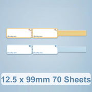 Adesivi di ordinamento del cavo dati con etichetta termica per NiiMbot D101 / D11, 12.5 x 99mm 70 Sheets Lucky You, 12.5 x 99mm 70 Sheets Mint Green, 12.5 x 99mm 70 Sheets Cyan Cloud