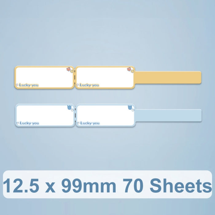 Adesivi di ordinamento del cavo dati con etichetta termica per NiiMbot D101 / D11, 12.5 x 99mm 70 Sheets Lucky You, 12.5 x 99mm 70 Sheets Mint Green, 12.5 x 99mm 70 Sheets Cyan Cloud