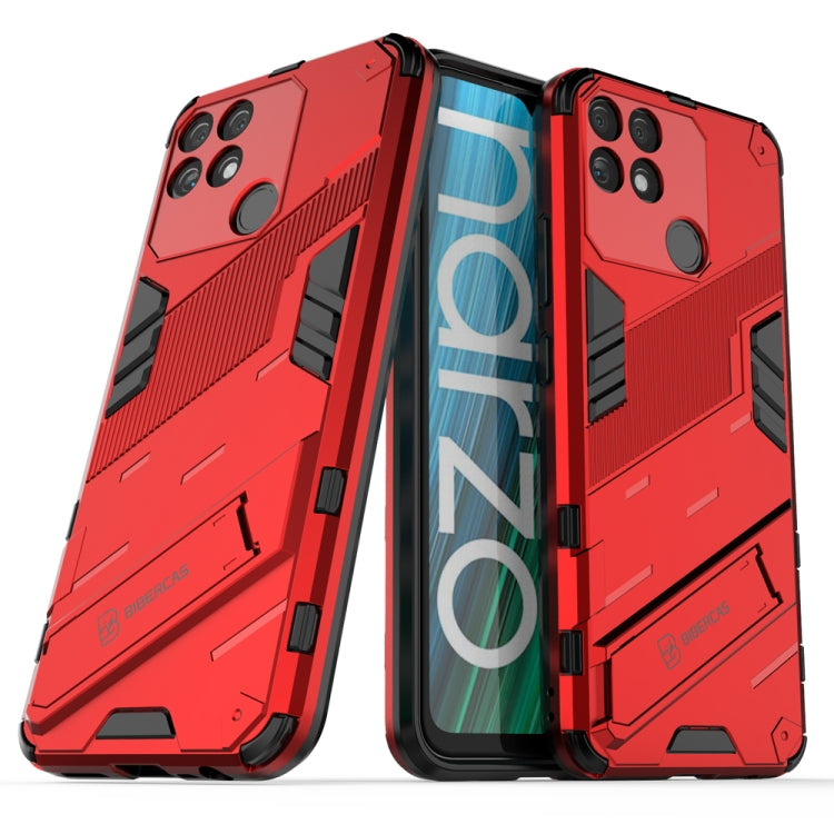 Punk Armor 2 in 1 PC + custodia per telefono antiurto in TPU con supporto invisibile, For Realme Narzo 50A, For OPPO Realme Narzo 50A, For Realme Narzo 50i, For OPPO Realme Narzo 50i