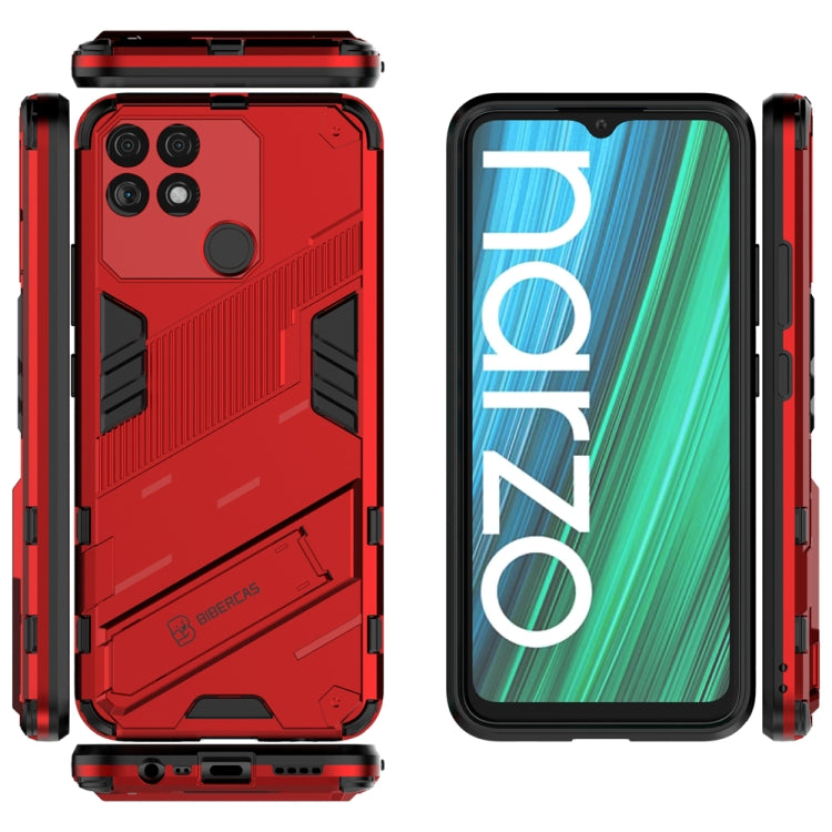 Punk Armor 2 in 1 PC + custodia per telefono antiurto in TPU con supporto invisibile, For Realme Narzo 50A, For OPPO Realme Narzo 50A, For Realme Narzo 50i, For OPPO Realme Narzo 50i