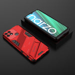 Punk Armor 2 in 1 PC + custodia per telefono antiurto in TPU con supporto invisibile, For Realme Narzo 50A, For OPPO Realme Narzo 50A, For Realme Narzo 50i, For OPPO Realme Narzo 50i