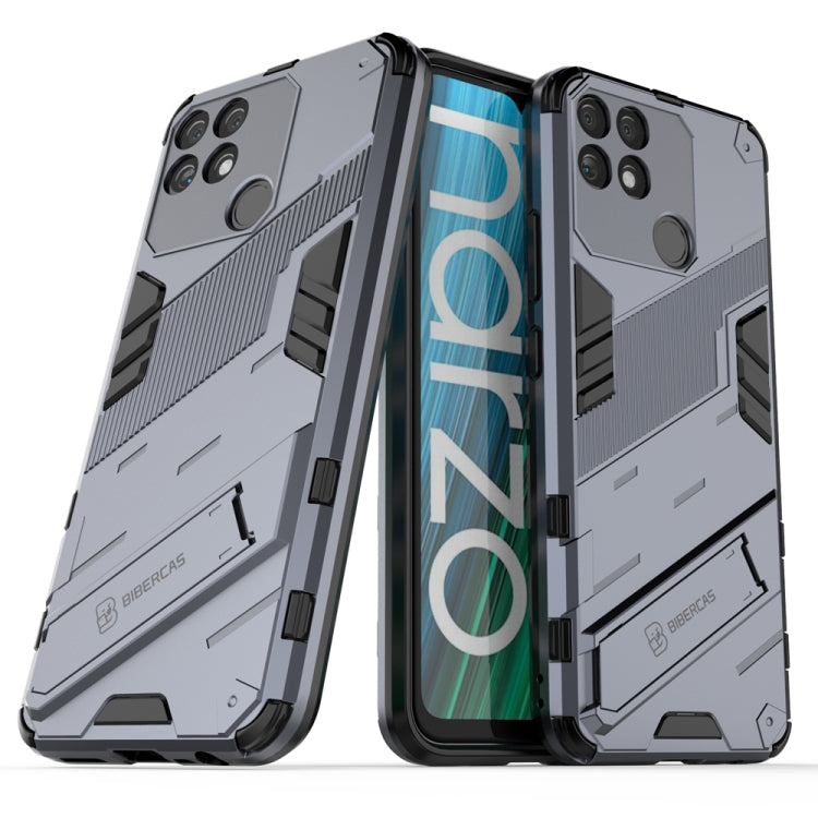 Punk Armor 2 in 1 PC + custodia per telefono antiurto in TPU con supporto invisibile, For Realme Narzo 50A, For OPPO Realme Narzo 50A, For Realme Narzo 50i, For OPPO Realme Narzo 50i