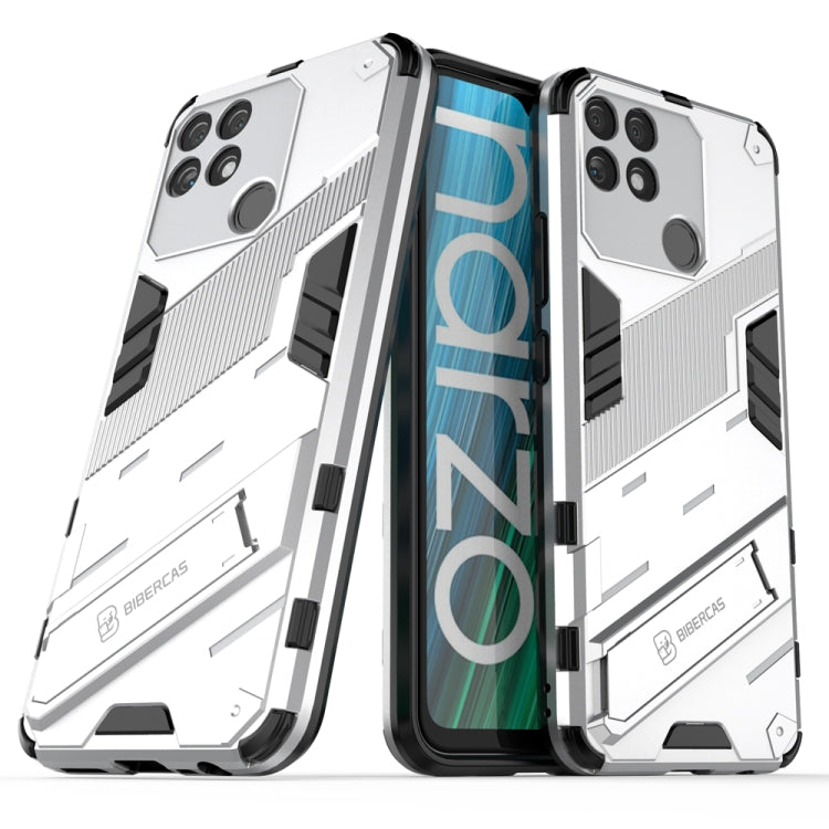 Punk Armor 2 in 1 PC + custodia per telefono antiurto in TPU con supporto invisibile, For Realme Narzo 50A, For OPPO Realme Narzo 50A, For Realme Narzo 50i, For OPPO Realme Narzo 50i
