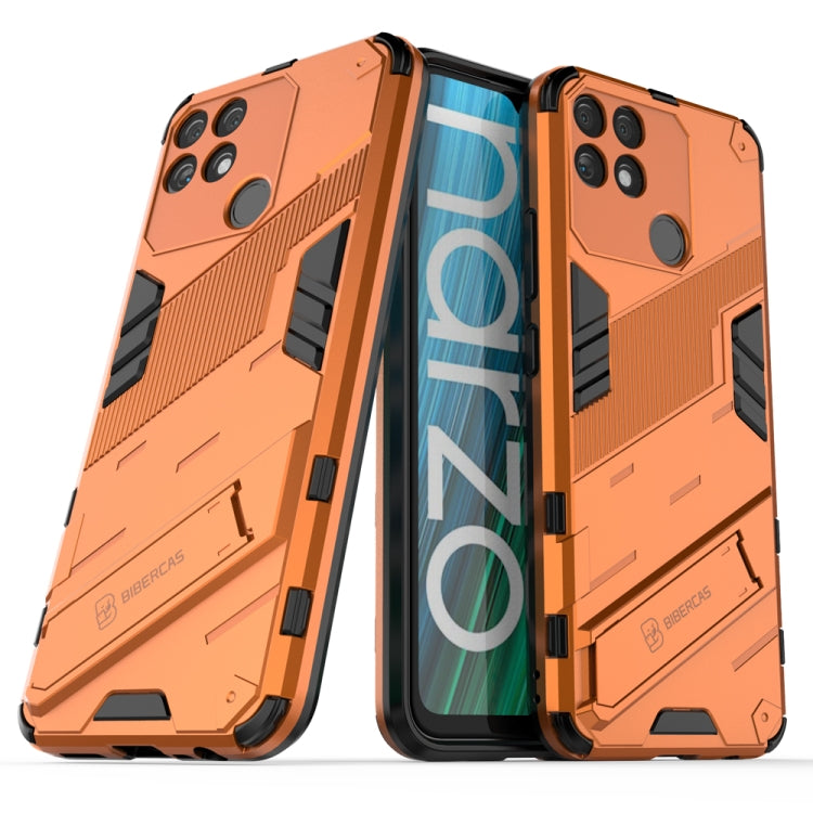 Punk Armor 2 in 1 PC + custodia per telefono antiurto in TPU con supporto invisibile, For Realme Narzo 50A, For OPPO Realme Narzo 50A, For Realme Narzo 50i, For OPPO Realme Narzo 50i