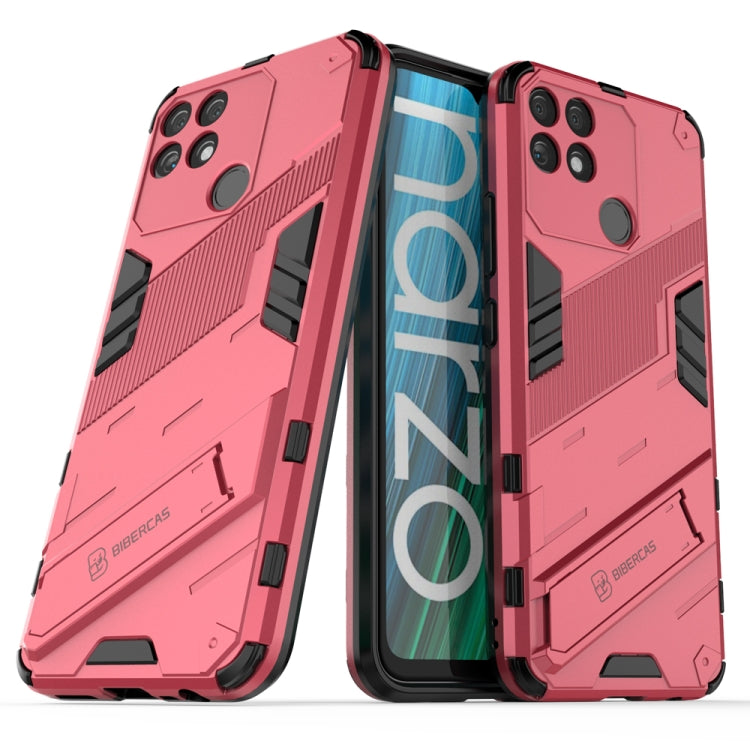 Punk Armor 2 in 1 PC + custodia per telefono antiurto in TPU con supporto invisibile, For Realme Narzo 50A, For OPPO Realme Narzo 50A, For Realme Narzo 50i, For OPPO Realme Narzo 50i