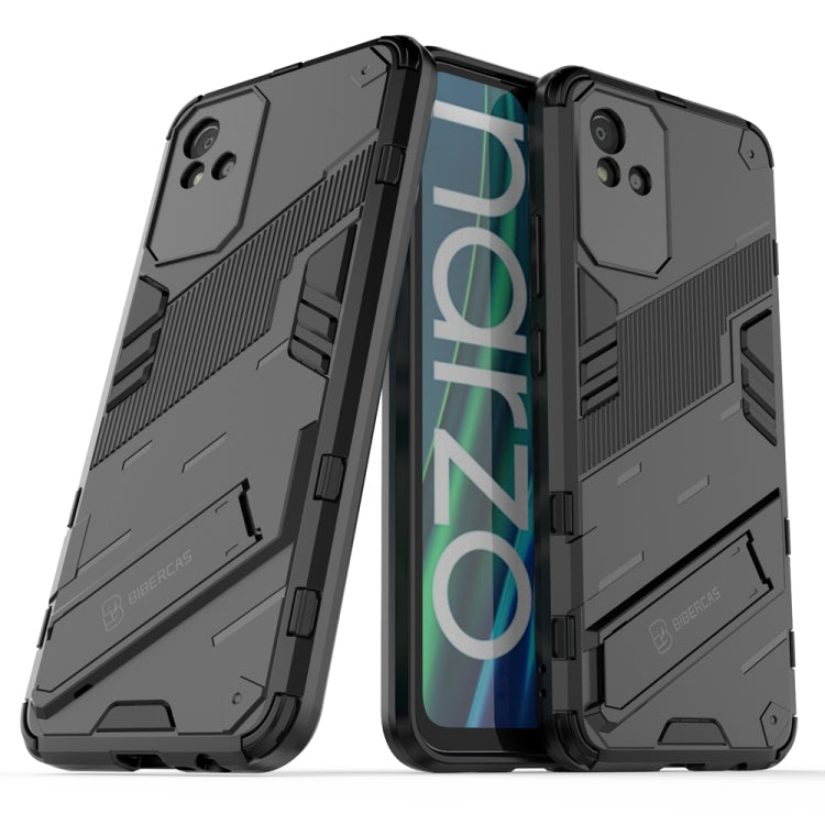 Punk Armor 2 in 1 PC + custodia per telefono antiurto in TPU con supporto invisibile, For Realme Narzo 50A, For OPPO Realme Narzo 50A, For Realme Narzo 50i, For OPPO Realme Narzo 50i