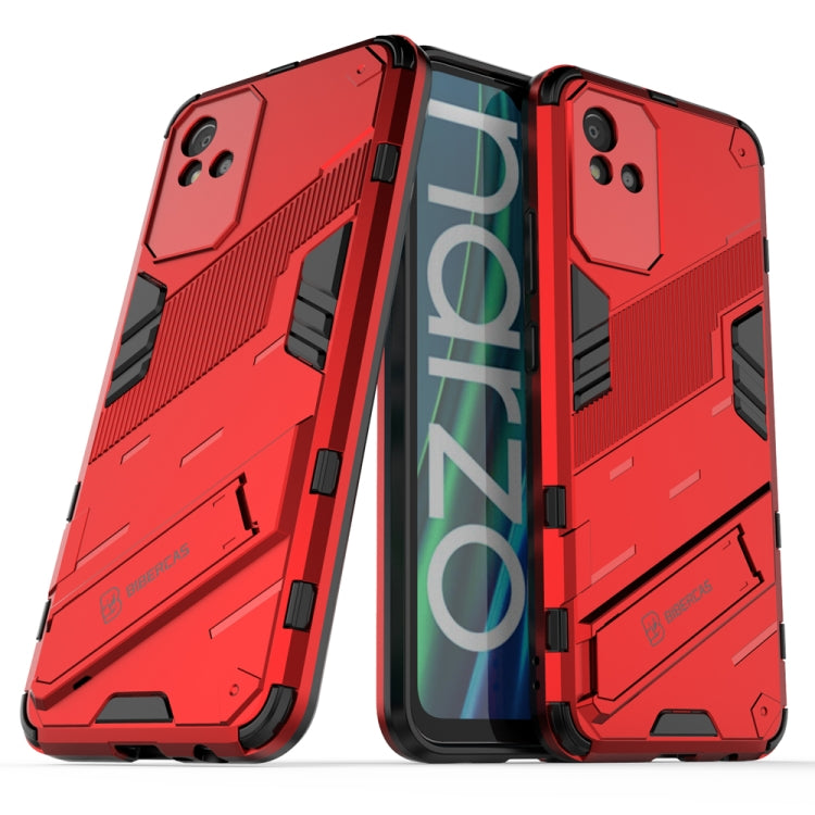 Punk Armor 2 in 1 PC + custodia per telefono antiurto in TPU con supporto invisibile, For Realme Narzo 50A, For OPPO Realme Narzo 50A, For Realme Narzo 50i, For OPPO Realme Narzo 50i