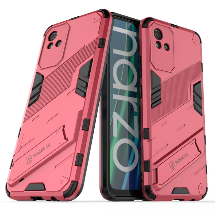 Punk Armor 2 in 1 PC + custodia per telefono antiurto in TPU con supporto invisibile, For Realme Narzo 50A, For OPPO Realme Narzo 50A, For Realme Narzo 50i, For OPPO Realme Narzo 50i