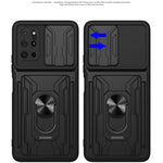 Custodia per telefono con custodia per fotocamera con slot per schede e supporto, For Samsung Galaxy S20+, For Samsung Galaxy S21 Ultra 5G, For Samsung Galaxy A02s EU Version