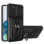 Custodia per telefono con custodia per fotocamera con slot per schede e supporto, For Samsung Galaxy S20+, For Samsung Galaxy S21 Ultra 5G, For Samsung Galaxy A02s EU Version