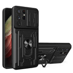 Custodia per telefono con custodia per fotocamera con slot per schede e supporto, For Samsung Galaxy S20+, For Samsung Galaxy S21 Ultra 5G, For Samsung Galaxy A02s EU Version